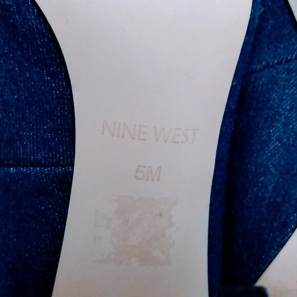 NINE WEST TATIANA STILETTO POINTY TOE BLUE DENIM DRESS PUMPS - Picture 11 of 13